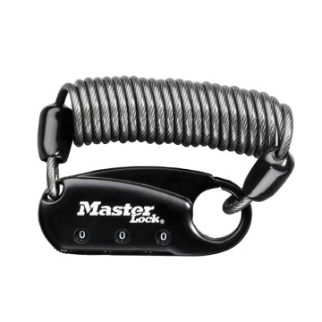 Antivol Cable A Combinaison Masterlock90Cm - Pour Casque/Sac Masterlock