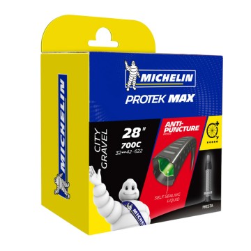 Chambre A Air Velo Michelin Protek Max A3 Valve Presta Avec Liquide Anti-Crevaison Michelin  (Cycle)